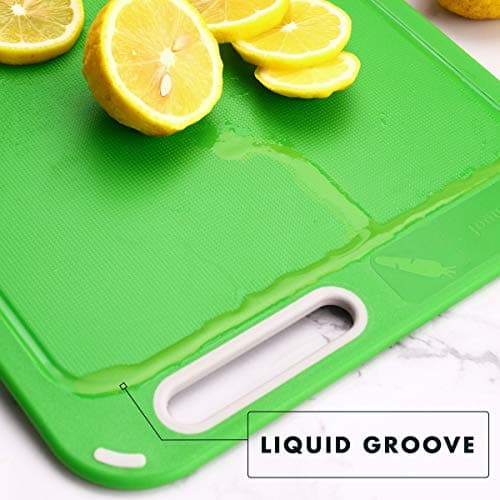 Plastic Cutting Board, Set of 4 with Storage Stand, Color Box Packed, BPA-Free, Preventing Cross-contamination of Different Food Types, Dishwasher Safe 5