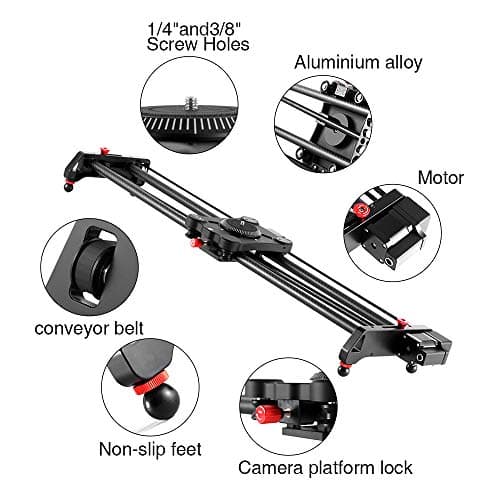 Camera Slider Track Dolly Slider Rail System with Motorized Time Lapse and Video Shot Follow Focus Shot and 120 Degree Panoramic Shooting 31" 80cm 8