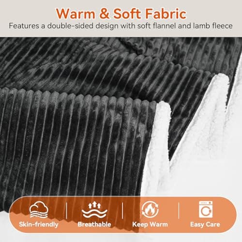 FULOG Electric Wearable Blanket with Foot Pocket, Heated Throw Blankets for Women, Snuggle Shawl Wraps with Sleeves (black) 5