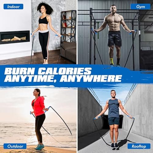 Ayombo Jump Rope, Weighted Jump Rope for Fitness, 1 lb Heavy Jump Ropes for Men Women Kids, Battle Skipping Ropes for Exercise, Training Muscle Strength Speed Home Gym Workout Equipment 7