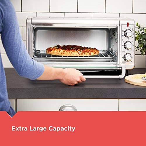 BLACK+DECKER Crisp 'N Bake Air Fry Countertop Convection Toaster Oven, XL Capacity, 8-Slice, 5-in-1, Fits 9” x 13” pan,12” Pizza, 60-Min Timer, Bake, Broil, Air Fry, Toast, Keep Warm, Stainless Steel 6