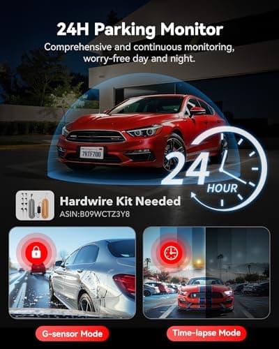 REDTIGER 4K Dash Cam Front and Rear, STARVIS 2 Sensor, 64GB Card Included, 4K/2.5K+1080P Dual Dash Camera for Cars Built-in WiFi GPS, 3.18 Inch IPS Screen, 170° Wide Angle, Parking Monitor (F7N Pro) 5