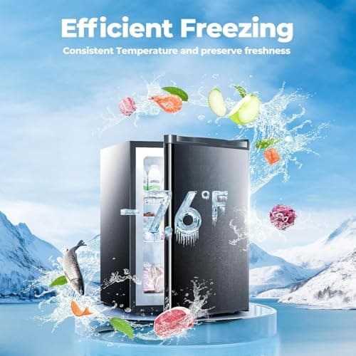 Electactic 3.0 Cu.ft Small Freezer, Mini Upright Freezer with Adjustable Thermostat, Removable Shelves, Reversible Single Door, for Bedroom/Home/Dorms/Apartment, Black 2