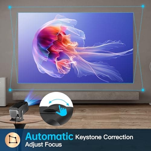[180°Adjustable Stand]HIPPUS Smart Mini Projector with WiFi and Bluetooth, Full HD 1080P, Auto Keystone,4K Video Portable Ceiling Projector,Wifi 6,Android 11.0 (Black) 7