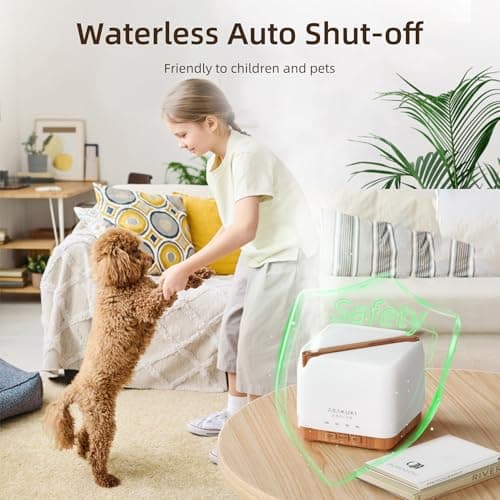 ASAKUKI 700 ml Premium Essential Oil Diffuser, 5 in 1 Ultrasonic Aromatherapy Fragrant Oil Vaporizer Humidifier, Timer and Auto-Off Safety Switch, 7 LED Light Colors 8