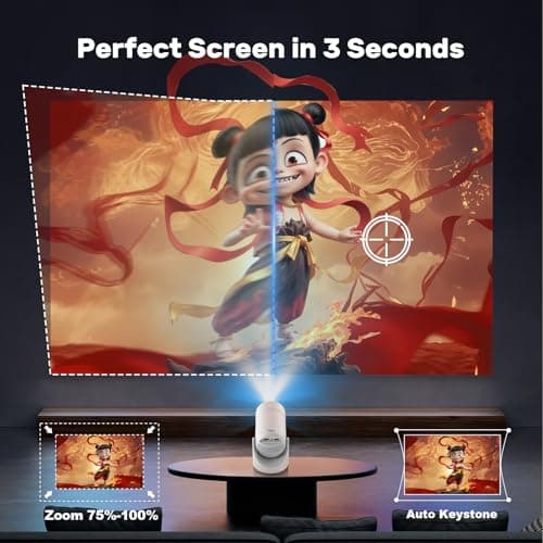 Mini Projector with WiFi & Bluetooth,1080P Supported 300Lumen Portable Projector for iPhone/Android/TV Stick, Mini Projector with Hdmi Remote and Speaker for Bedroom Wall 6