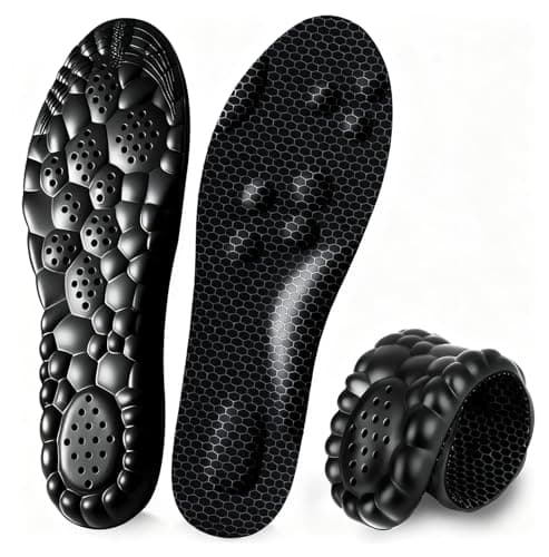 4D Cloud Insoles for Men and Women, Arch Support Insoles, Memory Foam Insoles, Shock Absorption and Cushioning Sports Shoe Insoles for Foot & Joint Support (XL Men 9-11 | Women 11-12, Black)