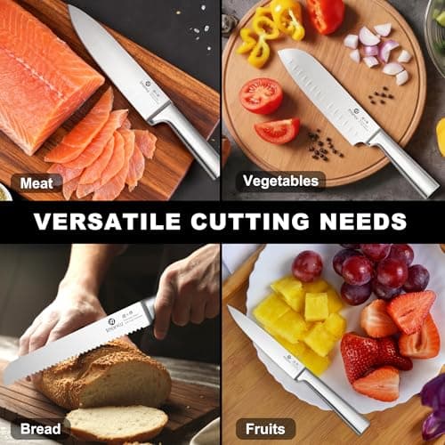 imarku Knife Set - Kitchen Knife Set 15 Pieces Japanese Stainless Steel Knife Block Set with Sharpener - Dishwasher Safe Kitchen's Knives - Ultra Sharp Chef Knife Set for Kitchen 7