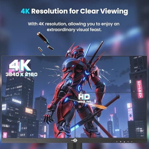 TITAN ARMY Gaming Monitor 27 Inch, 4K@160Hz, FHD@320Hz, Fast IPS 1ms HDR400, Adaptive-Sync, 135% sRGB, VESA, HDMI 2.1, DP 1.4, Swivel Tilt Height Pivot Adjustable, P2712V 4