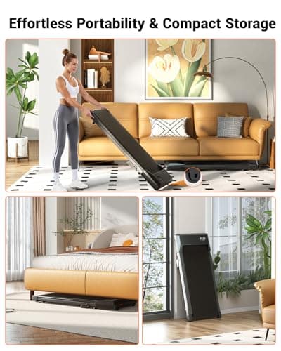 Lacuffy Walking Pad,6% Manual Incline Walking Pad Treadmill,Under Desk Treadmill for Home Office, with App & Remote,2.5HP Quiet,LED Display,300 lbs Capacity 6