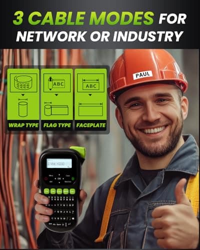 Vixic Label Maker Machine, H1100 Label Makers with Backlit Screen, Portable Label Maker Waterproof-Labels Handheld Labeler with Keyboard, Industrial Labeling Machine for Cable Wire Network 5