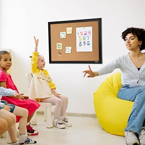 VEVOR Cork Board for Office, 36'' x 24'' Bulletin Board for Wall, Push Pin Board with Framed for Office Home and School 8