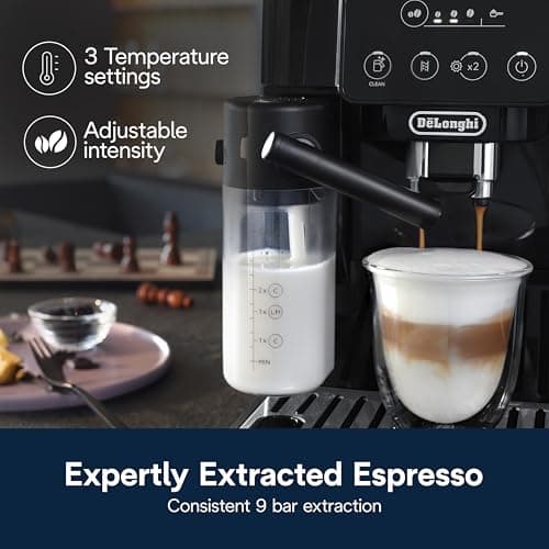 De'Longhi Magnifica Start Automatic Espresso Machine with Auto Milk Frother & Built in Grinder - 5 One-Touch Recipes, Easy-to-Clean, Home Barista Coffee Maker for Lattes, Cappuccino, Iced Coffee 5