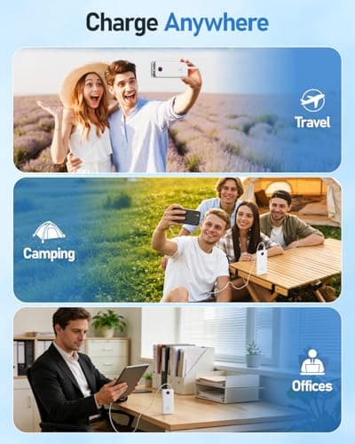 GrnOas.E Portable Charger with Built in Cables，10000mAh 22.5W Max High-Speed Charging Power Bank with 4 Outputs 2 Inputs,External Travel Battery Pack for iPhones Android,iPad (Pearl White) 8