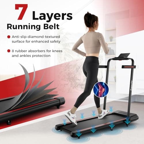 Goplus 2 in 1 Folding Treadmill, 3.0HP Walking Pad with Incline, 265lb Capacity Under Desk Treadmill with APP, Remote Control and LED Display, Portable Foldable Treadmills for Home Office 5