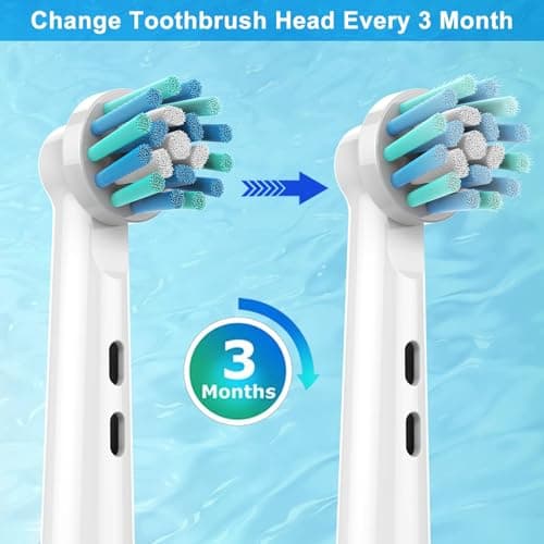 FIRIK Toothbrush Heads Replacement Compatible with Oral B: 8 Pack Professional Brush Head Refills for Braun Pro 1000/3000/5000/7000/8000/9000, Floss Action & Cross Action with Hygienic Caps 4