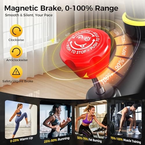 pooboo Magnetic Exercise Bike, Indoor Cycling Bike with Self-Developed App, Quiet Indoor stationary bikes with 330lbs Weight Capacity Comfortable Seat,Tablet Mount and Fitness Courses for Weight Loss 7