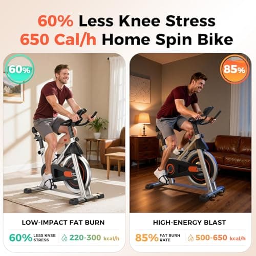 YOSUDA Exercise Bike, Brake Pad Stationary Bike for Home with Exclusive App, Magnetic Indoor Cycling Bike with 300 lb Weight Capacity, Low Noise, Tablet Holder and Fitness Courses for Weight Loss, Friction-Black 7