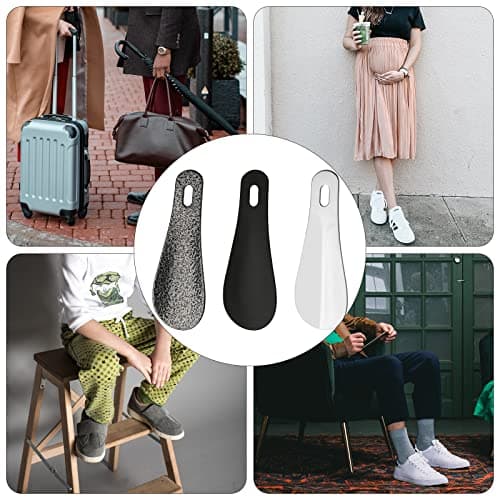 Cosmos Mini Shoe Horn Set of 3 Stainless Steel Metal Shoehorn Shoespooner 4 Inch Portable Shoe Schlipp Travel Shoe Spoon Aid Shoe Helper for Men, Women and Seniors 6