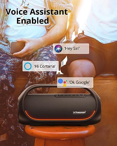Tronsmart Upgraded Bang 60W Bluetooth Speakers with Subwoofer, IPX6 Waterproof Loud Bluetooth Speaker with 7 Color Light, 15H Playtime, Custom EQ, Portable Speaker with Handle for Outdoor, Party 9