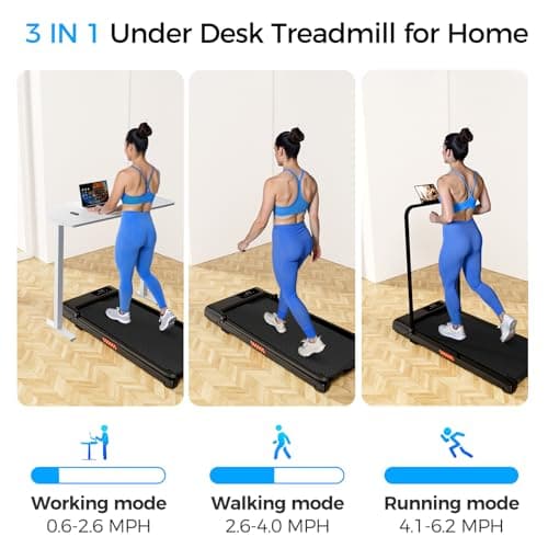 Walking Pad, 3.0HP Walking Pad Treadmill with Handle Bar, 3 in 1 Portable Under Desk Treadmills for Home,Foldable Treadmill for Small Space,Compact Home Treadmills with Remote Control,300LBS Capacity 5