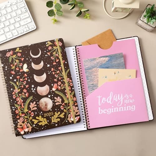 2025 Planner - Planner 2025 with Tabs, Jan 2025 - Dec 2025, Large Weekly and Monthly Planner, 9" x 11", Hardcover Planners with Box + Back Pocket + Twin-Wire Binding + Inner Pocket - Moon 9