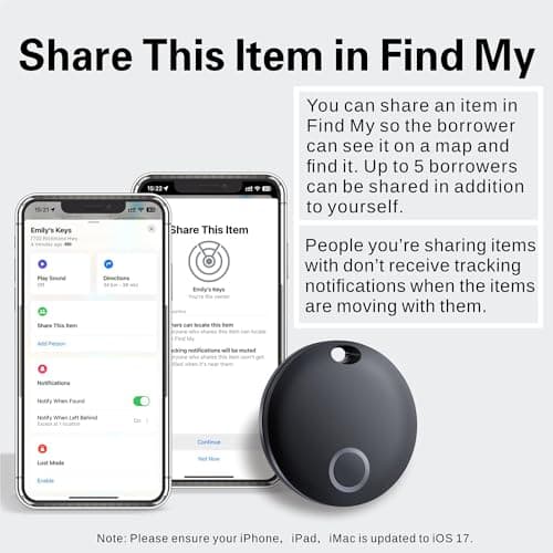 Air Tracker Tag, Bluetooth Tracker-4 Pack Works with Apple Find My (iOS Only), Smart Tags for Luggage, Keys, Backpack, IP67 Waterproof 6