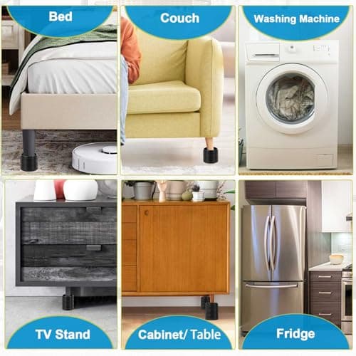 Bed Risers 1 inch, 2 inch, 3 inch, 4 inch Heavy Duty, Adjustable Furniture Riser for Table Desk Couch Sofa Chair Refrigerator Washing Machine, Stackable Bed Raisers Blocks (Black 4 Pack, 1 inch) 6