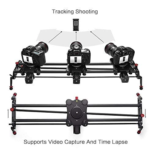 Camera Slider Track Dolly Slider Rail System with Motorized Time Lapse and Video Shot Follow Focus Shot and 120 Degree Panoramic Shooting 31" 80cm 5
