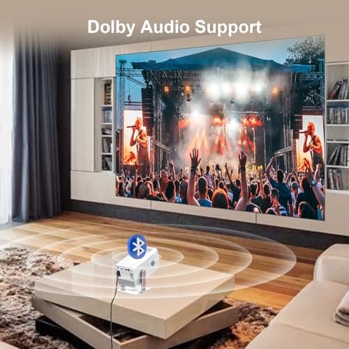 [Netflix Authorized & AI Autofocus]Upgraded 5.2 Bluetooth WiFi 6 Video Projector,XNANO Full HD Native 1080P Projector,270° Rotating Portable Projector with Smart Voice Remote Control,3D Dolby Audio 5