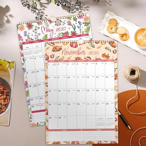 Calendar 2026-2027 - 2026-2027 Wall Calendar, Jul 2026 - Dec 2027, Large Wall Calendar 2026-2027, 12" x 17", 18 Months Calendar 26-27 Large with Hook, Perfect for Organizing - 12 Different Themes 8
