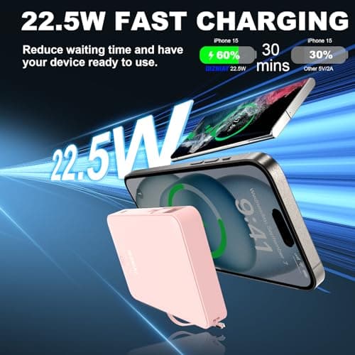 Portable Charger 10000mAh Power Bank with Type C Charger Powerbank Fast Charging,Not a for Magsafe Charger for Iphone 17 6 15 14 13 12Pro Max Airpods,Samsung ,Huawei,Travel Essential,Trends Gift 6