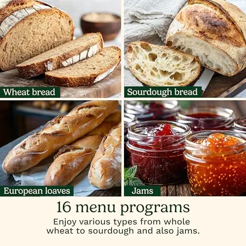 Cuisinart Bread Maker Machine, Stainless Steel Convection Bread Machine with 16 Menu Options, 3 Loaf Sizes Up to 2 Lb., 3 Crust Colors, Includes Measuring Cup, Spoon & Kneading Hook, CBK-210 6