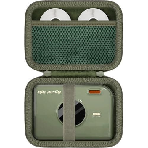 Aenllosi for Phomemo A30 Label Printer Hard Case, Phomemo A30 Mini Label Maker Machine Organizer, Green (Case Only)