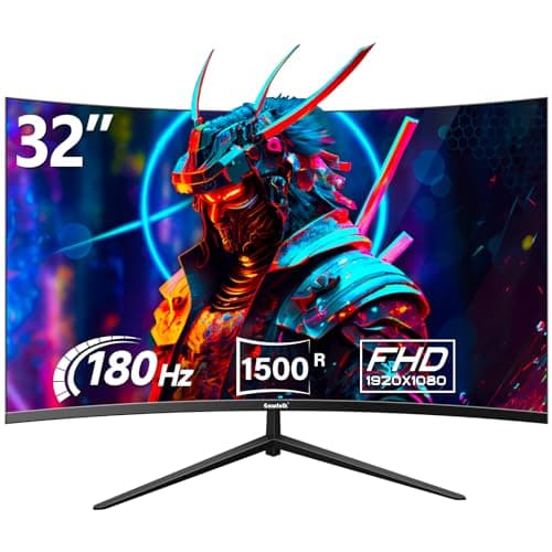 Monitor 32 inch Gaming Monitor 1500R Curved Computer Monitors 165HZ/180HZ PC Monitors VA Screen for Home, Office and Dormitory,Support Wall Mount- Black