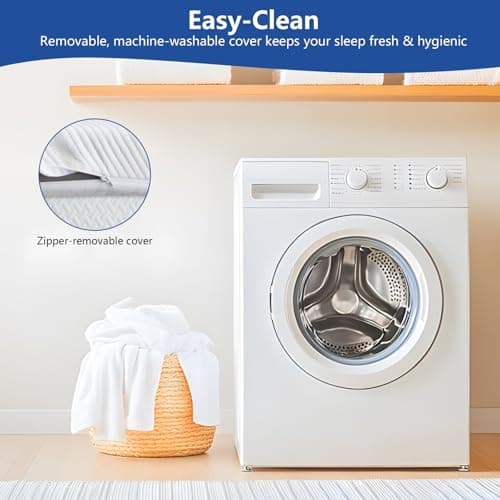 3 Inch Full Size Firm Mattress Topper with Ice Silk Cover, Premium Cooling Gel+Bamboo High Density Memory Foam Mattress Topper, CertiPUR-US Bed Topper for Pain Relief, 74"x54" 7