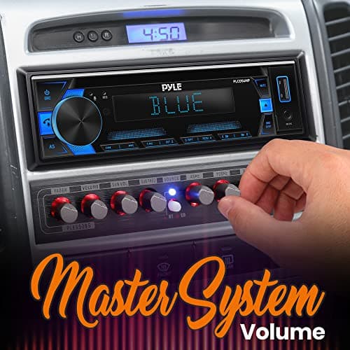 PyleUsa 5 Band Graphic Equalizer with Bluetooth, Adjustable SUB Volume for Subwoofer Channel, Low Pass Filter, Front Rear Fader, HiFi Car Audio EQ with RCA Inputs Outputs 7