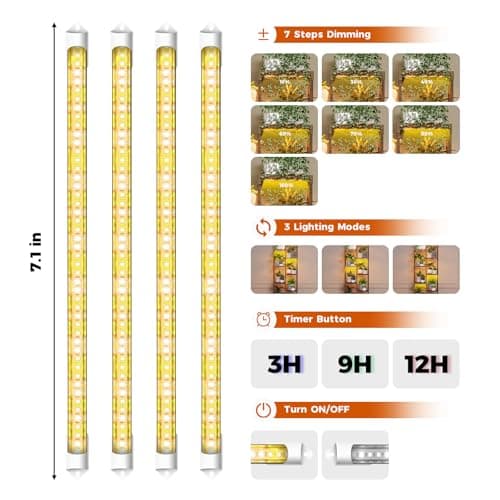 Bamworld Corner Plant Stand With Grow Lights - Tall Shelf Indoor Outdoor for Multiple Plants - Wood Table 7 Pots Flower Stands for Living Room Rack 6
