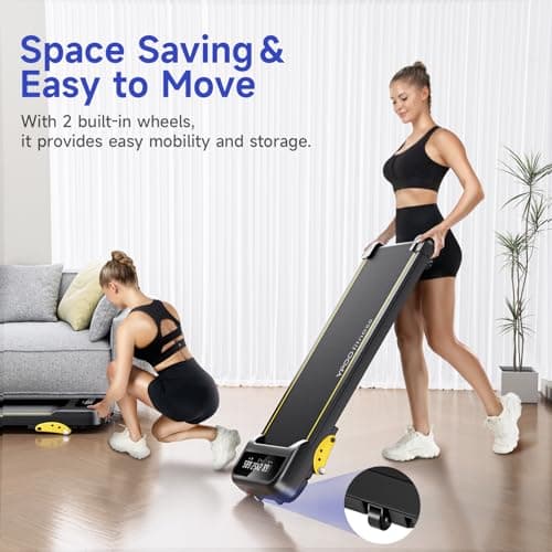 YPOO Walking Pad Treadmill, Under Desk Treadmill for Home, Portable Walking Pads with Incline Up to 8%, Compact Running Treadmills 300lbs Capacity, LED Display, Low Noise 6
