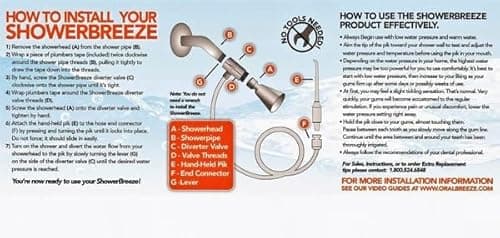 Oral Breeze ShowerBreeze | Oral Irrigator & Water Pick Teeth Cleaner for Braces, Gums, Implants | Shower-Powered, No Batteries, No Mess | Adjustable Pressure & Unlimited Warm Water 7