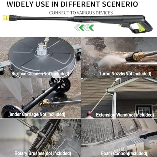 Pressure Power Washer 4500PSI with 4 Quick Connect Nozzles,Inlet Hose & Filter, Foam Cannon for Cars/Fences/Driveways/Patios/Home Cleaning(Green) 7
