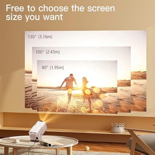 HY320 Mini Projector, Native 1080P Full HD 4K Support Outdoor Portable Projector, Built-in Streaming Apps, WiFi and Bluetooth, Auto Keystone Projector Compatible with iOS/Android 7