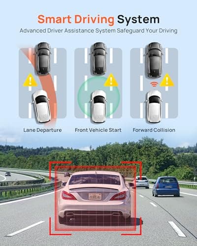 70mai 2.7K Dash Cam Front and Rear A500S, Dual Dash Camera for Cars, Dashcam with APP, Sony IMX335, ADAS, Built-in WiFi GPS, 2'' IPS Screen, WDR, Night Vision, 24/7 Parking Mode, Loop Recording 5