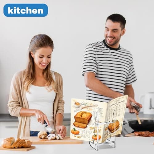 Cinnvoice Acrylic Cookbook Stand for Kitchen Recipe Book Holder for Kitchen Counter Multi-Purpose Display Stand 8.8 x 4.72 Inch Kitchen Countertop Acrylic Recipe Decor (Transparent) 6