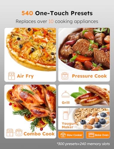 Nuwave Duet Air Fryer, Electric Pressure Cooker & Grill Combo, 540 IN 1 Multicooker with 3 Removable Lids, Slow Cook, Sautés, Dehydrator, 18/10 SS Pot, Sure-Lock Safety Tech & 13 Deluxe Accessories 5