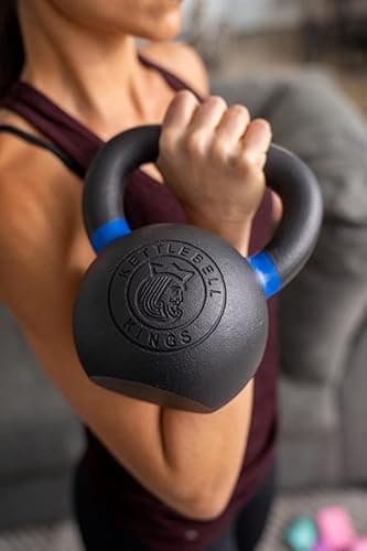 Kettlebell Kings | Powder Coated Kettlebells Weight 15LB | Hand weights Workout Gym Equipment & Strength training sets for Women & Men | Weights set for Home Gym (5-90LB) 6