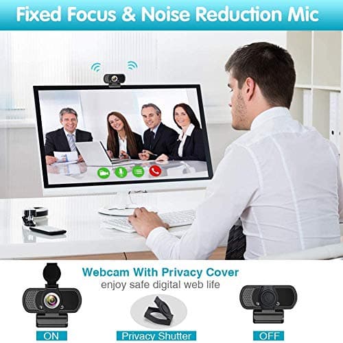 Webcam HD 1080p ,Live Streaming HD Camera with Stereo Microphone, PC Desktop or Laptop USB Webcam with 110 Degree View Angle, for Switch 2,Video Calling, Recording, Conferencing, Streaming, Gaming 8