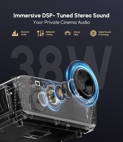 Daylight Projector 2300 ANSI Ultra HD 4K HDR10+ Daytime Smart Projector with Tof Autofocus Short Throw Home Theater Projector with Wifi Bluetooth Android TV LAN for Bright Room Gaming Outdoor Movie 6