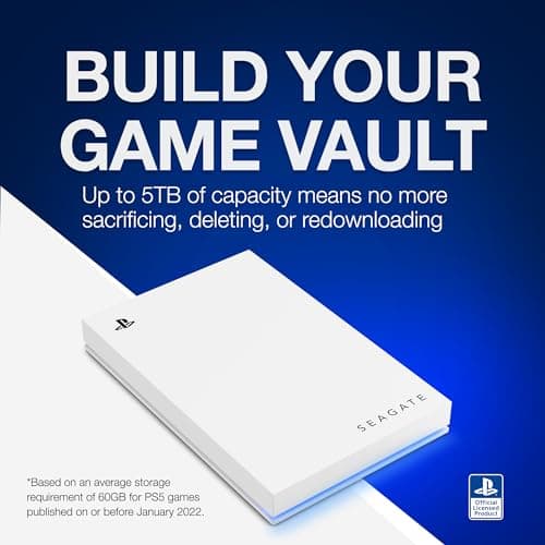 Seagate Game Drive for PlayStation® Consoles 5 TB External Hard Drive - USB 3.2 Gen 1, Officially-License (STLV5000100) 7