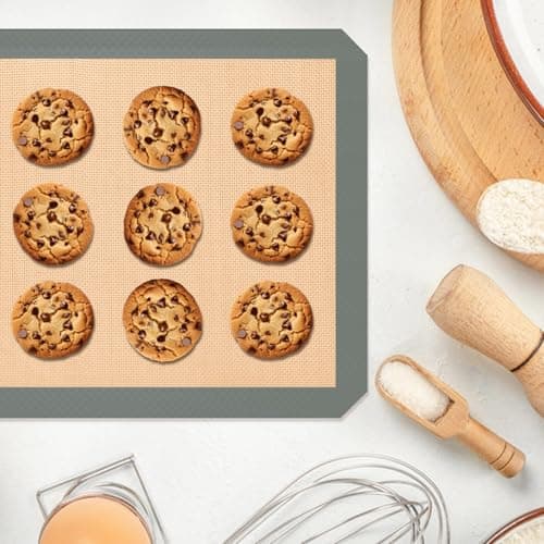 Silicone Baking Mat, Baking Sheets Non Stick, Silicone Mats for Baking, 3 Pcs for Cookies, Bread and Pastry, Baking Supplies for Oven, Grey 7
